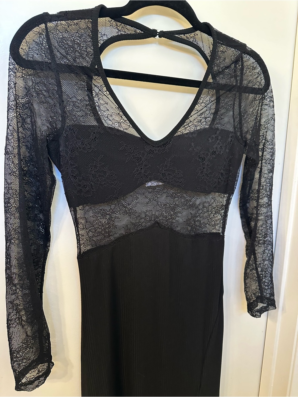 Petal & Pup Black Lace-Detail Dress